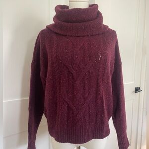 Lauren Ralph Lauren Burgundy Cowl Neck Sweater | Size Small